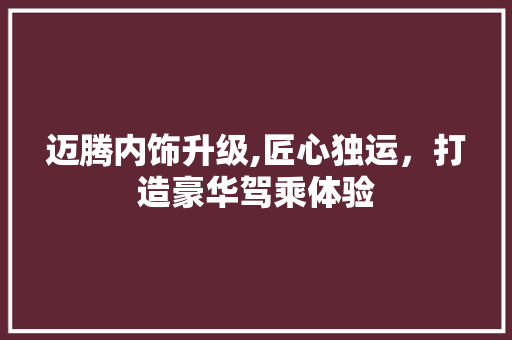 迈腾内饰升级,匠心独运，打造豪华驾乘体验(迈腾新内饰)