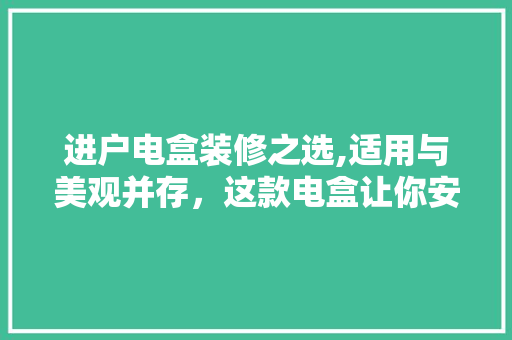 进户电盒装修之选,适用与美观并存，这款电盒让你安心又放心