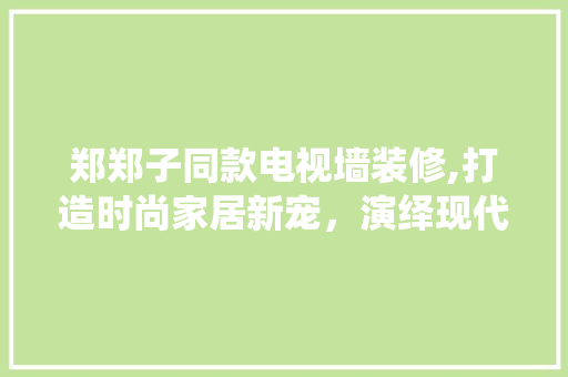 郑郑子同款电视墙装修,打造时尚家居新宠，演绎现代生活美学(郑桤主演电视)