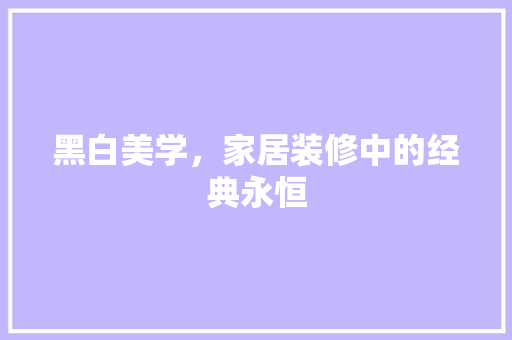 黑白美学，家居装修中的经典永恒 黑白美学，家居装修中的经典永恒 MI家公司推荐