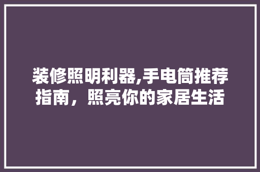 装修照明利器,手电筒推荐指南，照亮你的家居生活 装修照明利器,手电筒推荐指南，照亮你的家居生活 MI家设计百科
