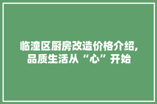 临潼区厨房改造价格介绍,品质生活从“心”开始