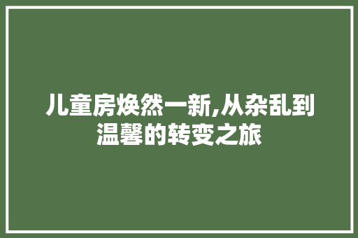 儿童房焕然一新,从杂乱到温馨的转变之旅(儿童房的效果图)