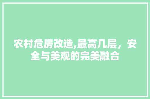 农村危房改造,最高几层，安全与美观的完美融合