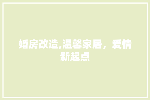 婚房改造,温馨家居，爱情新起点