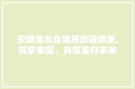 安徽淮北自建房改造政策,筑梦家园，共筑美好未来