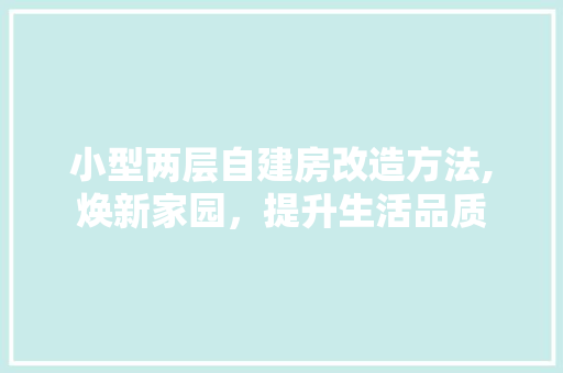 小型两层自建房改造方法,焕新家园，提升生活品质(自建两层小楼)