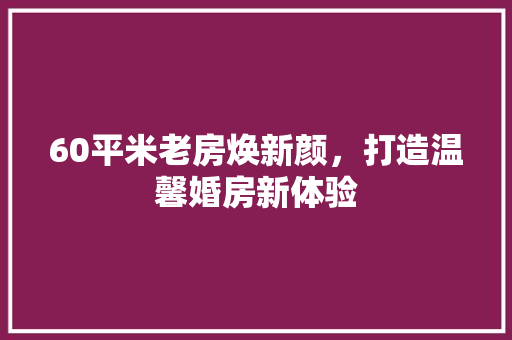60平米老房焕新颜，打造温馨婚房新体验(60平婚房会不会太小了)