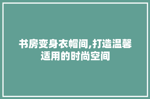 书房变身衣帽间,打造温馨适用的时尚空间(书房改造衣帽间)
