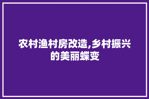 农村渔村房改造,乡村振兴的美丽蝶变 农村渔村房改造,乡村振兴的美丽蝶变