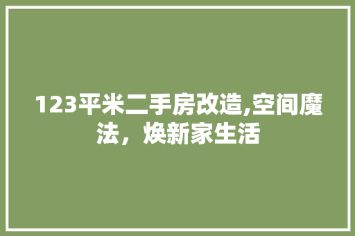 123平米二手房改造,空间魔法，焕新家生活(130平二手房改造翻新需要多少钱)