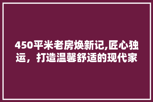 450平米老房焕新记,匠心独运，打造温馨舒适的现代家居 MI家装修攻略