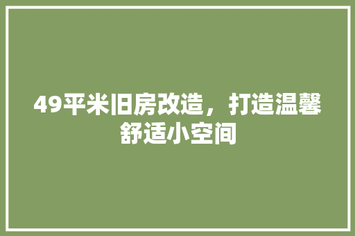 49平米旧房改造，打造温馨舒适小空间