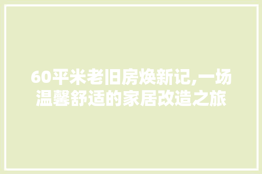 60平米老旧房焕新记,一场温馨舒适的家居改造之旅(60平旧房改造案例)