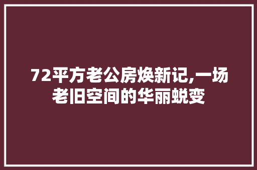 72平方老公房焕新记,一场老旧空间的华丽蜕变