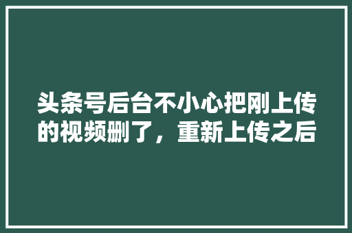 头条号后台不小心把刚上传的视频删了，重新上传之后不推荐，有没有什么办法挽救「房屋翻新装修小技巧视频教程」 头条号后台不小心把刚上传的视频删了，重新上传之后不推荐，有没有什么办法挽救「房屋翻新装修小技巧视频教程」 MI家公司推荐