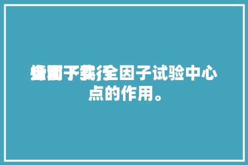 全因子实行
计划
指南下载,全因子试验中心
点的作用。 MI家公司推荐 全因子实行
计划
指南下载,全因子试验中心
点的作用。 MI家公司推荐