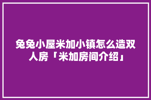 兔兔小屋米加小镇怎么造双人房「米加房间介绍」(米加小镇小屋怎么玩)