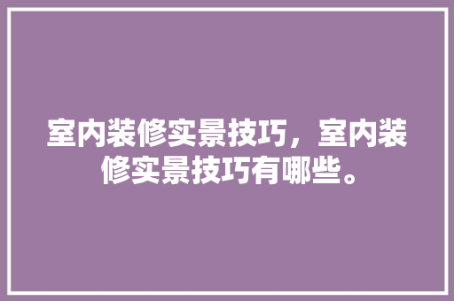 室内装修实景技巧，室内装修实景技巧有哪些。(室内装修实景技巧,室内装修实景技巧有哪些)