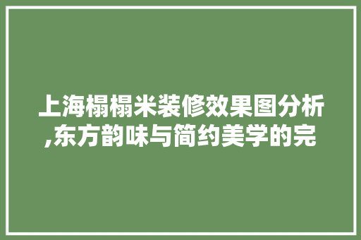 上海榻榻米装修效果图分析,东方韵味与简约美学的完美融合(上海 榻榻米)