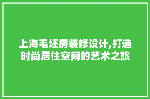 上海毛坯房装修设计,打造时尚居住空间的艺术之旅(上海毛坯房装修价格)