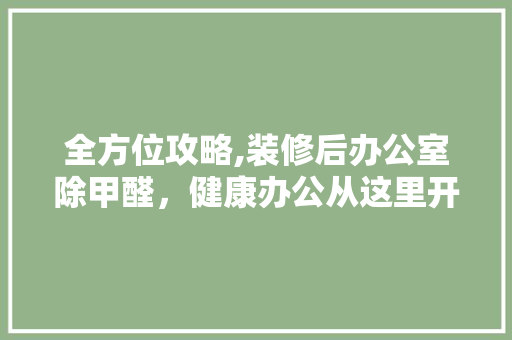 全方位攻略,装修后办公室除甲醛，健康办公从这里开始