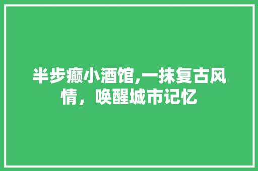 半步癫小酒馆,一抹复古风情，唤醒城市记忆 半步癫小酒馆,一抹复古风情，唤醒城市记忆 MI家公司推荐