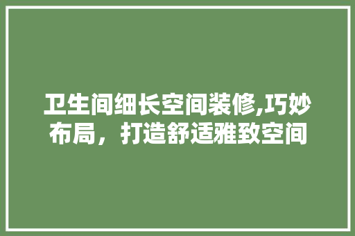 卫生间细长空间装修,巧妙布局，打造舒适雅致空间 卫生间细长空间装修,巧妙布局，打造舒适雅致空间 MI家设计指南