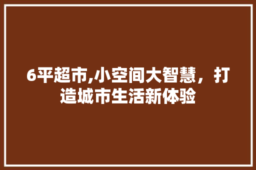 6平超市,小空间大智慧，打造城市生活新体验 6平超市,小空间大智慧，打造城市生活新体验 MI家设计指南