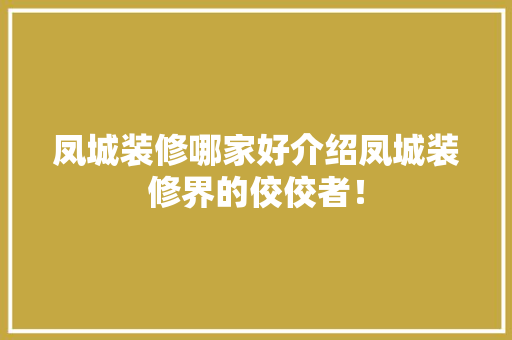 凤城装修哪家好介绍凤城装修界的佼佼者！ 凤城装修哪家好介绍凤城装修界的佼佼者！ MI家装修攻略