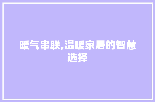 暖气串联,温暖家居的智慧选择