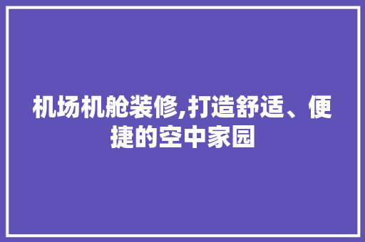 机场机舱装修,打造舒适、便捷的空中家园 机场机舱装修,打造舒适、便捷的空中家园 MI家公司推荐