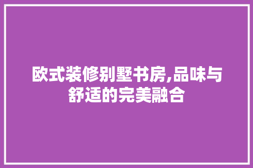 欧式装修别墅书房,品味与舒适的完美融合 欧式装修别墅书房,品味与舒适的完美融合 MI家装修经验