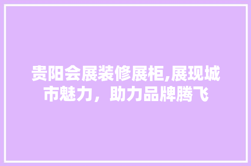 贵阳会展装修展柜,展现城市魅力，助力品牌腾飞
