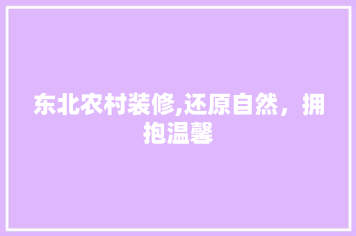 东北农村装修,还原自然，拥抱温馨 东北农村装修,还原自然，拥抱温馨 MI家装修攻略