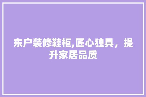 东户装修鞋柜,匠心独具，提升家居品质 东户装修鞋柜,匠心独具，提升家居品质 MI家装修经验