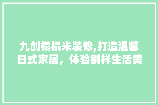 九创榻榻米装修,打造温馨日式家居，体验别样生活美学(九平米榻榻米设计价格)