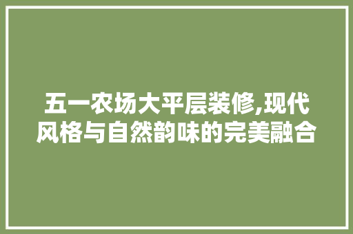 五一农场大平层装修,现代风格与自然韵味的完美融合(五一农场别墅多少钱)