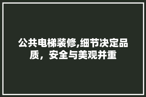公共电梯装修,细节决定品质，安全与美观并重 公共电梯装修,细节决定品质，安全与美观并重 MI家装修经验