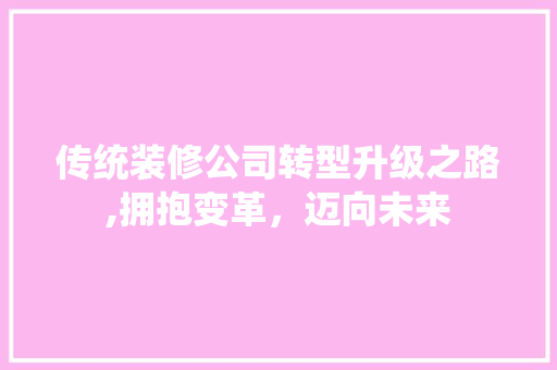 传统装修公司转型升级之路,拥抱变革，迈向未来 传统装修公司转型升级之路,拥抱变革，迈向未来 MI家装修经验
