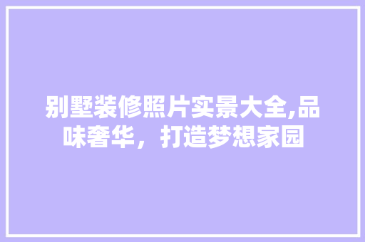 别墅装修照片实景大全,品味奢华，打造梦想家园 别墅装修照片实景大全,品味奢华，打造梦想家园 MI家设计指南