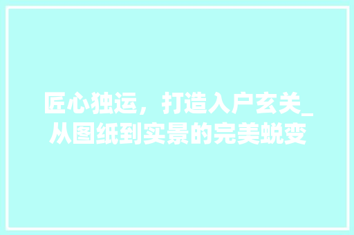匠心独运，打造入户玄关_从图纸到实景的完美蜕变(入户设计玄关)