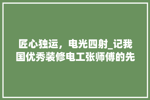 匠心独运，电光四射_记我国优秀装修电工张师傅的先进事迹(电工工匠事迹材料)
