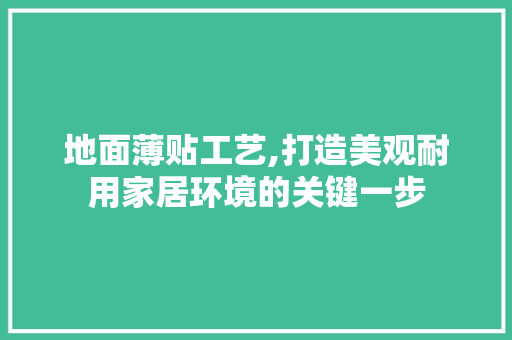 地面薄贴工艺,打造美观耐用家居环境的关键一步(地面薄贴法施工工艺)