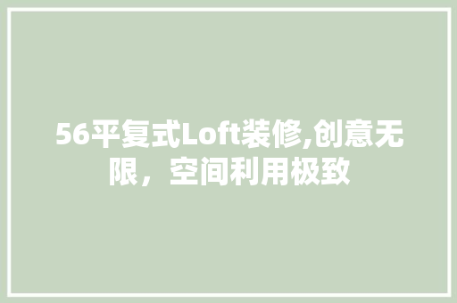 56平复式Loft装修,创意无限，空间利用极致(55平复式楼)