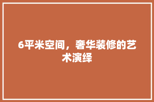 6平米空间，奢华装修的艺术演绎(6平米装修效果图)