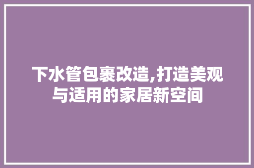下水管包裹改造,打造美观与适用的家居新空间 下水管包裹改造,打造美观与适用的家居新空间 MI家装修攻略