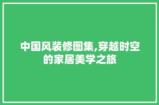 中国风装修图集,穿越时空的家居美学之旅(中国风 装修)
