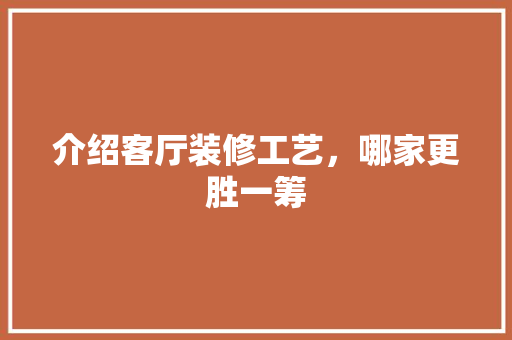 介绍客厅装修工艺，哪家更胜一筹(客厅的装修哪家好)
