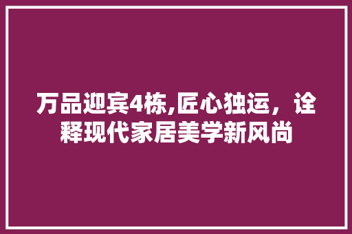 万品迎宾4栋,匠心独运，诠释现代家居美学新风尚